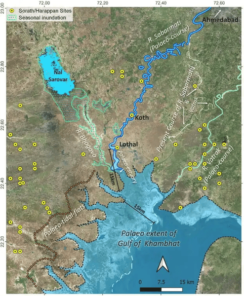история, археология, раскопки, археологи, Индия, цивилизация, Инда, находки, верфь, культура, развитие, торговля, ученые, бусы, керамика, река, путь, торговцы, город, рельеф