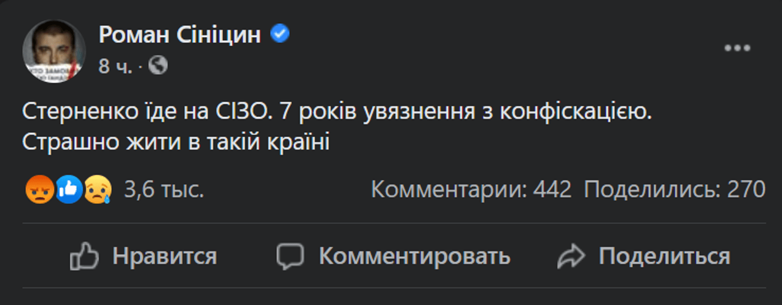 Коментарі у справі Стерненка