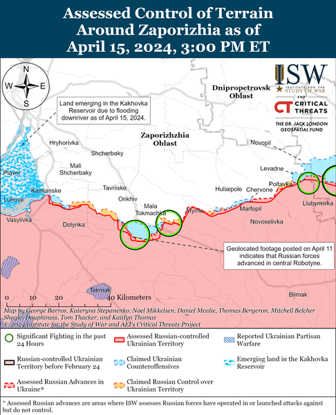 Карта, ISW, Запорізька область