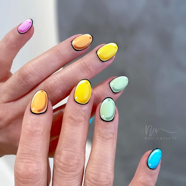 Comic Book Nails, ногти из комикса, 2-D ногти, 2-D маникюр, тренды маникюра, модный маникюр