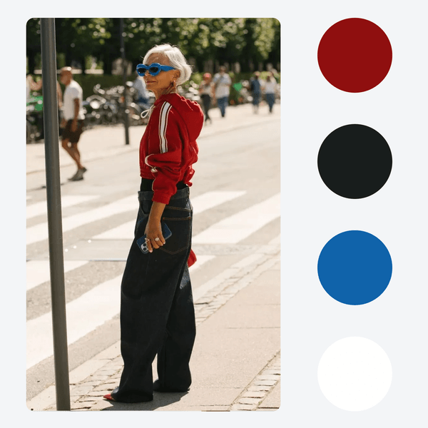 Червоний + raw denim color + блакитний + білий + білий