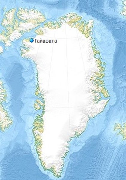 Ледник Гайавата, Гренландия, карта