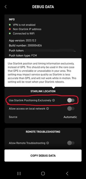 Starlink, настройка