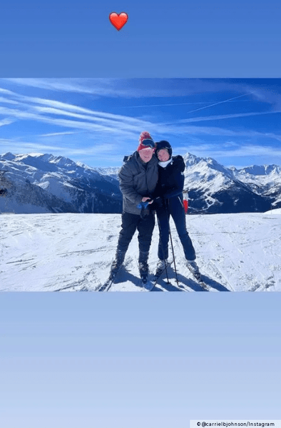 Борис Джонсон, Кэрри Джонсон, курорт, снег, горы