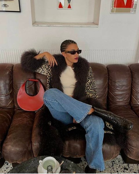 джинсы, леопардовый принт