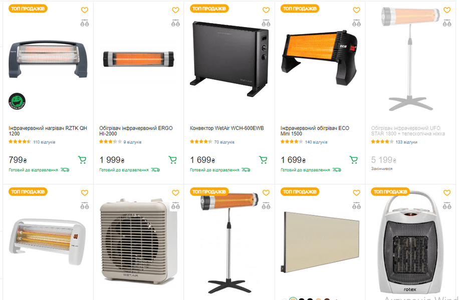 Інфрачервоні обігрівачі