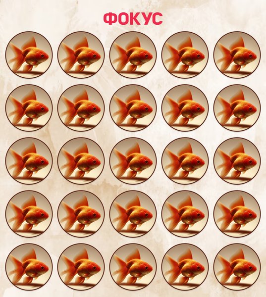 Визуальная головоломка, рыбка, рыбка-невидимка, орлиное зрение, найти отличия, тренировка зрения, проверка на внимательность