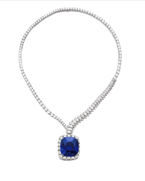 Колье с сапфиром и бриллиантами Harry Winston