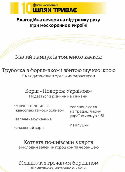 Меню вечері для принца Гаррі