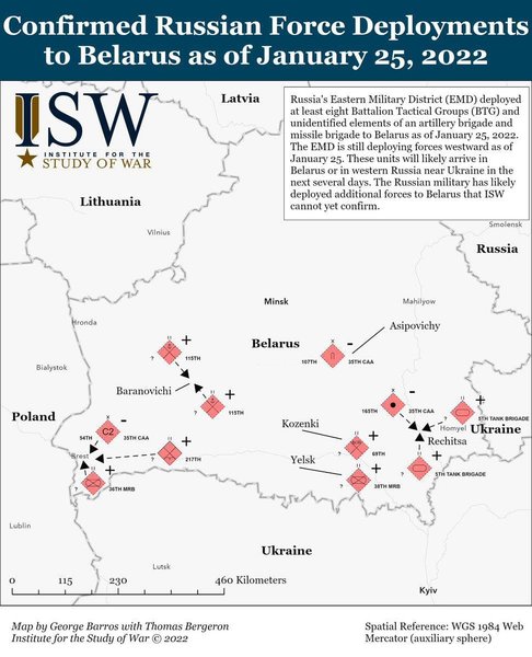 карта войск рф в беларуси