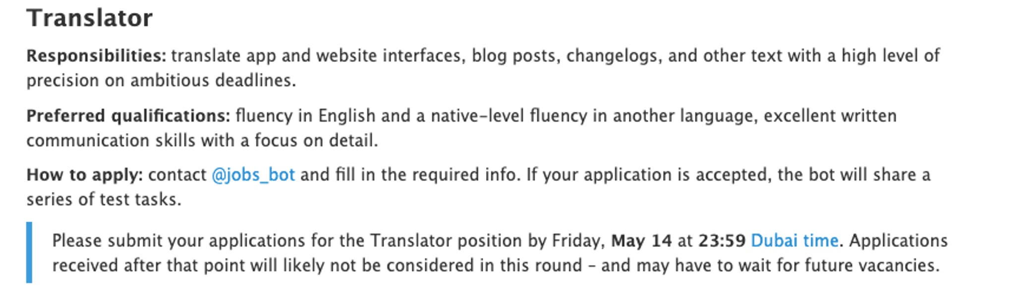 мессенджер, Telegram, вакансии