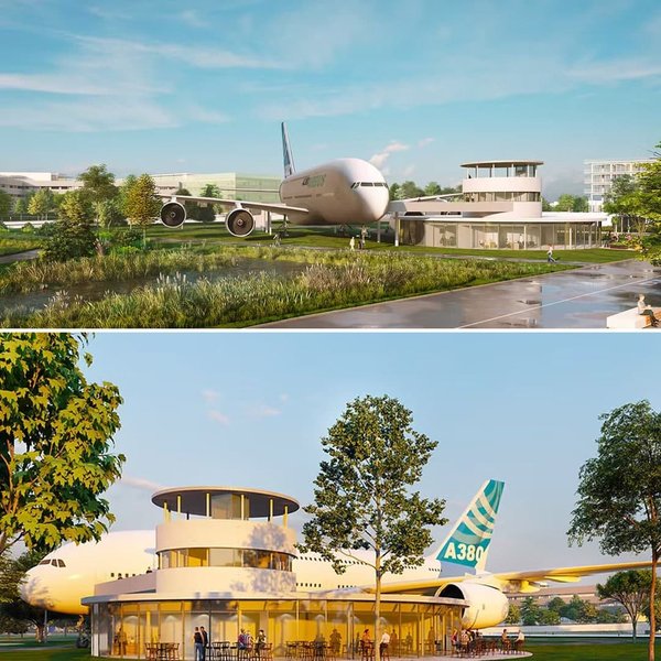 Франция, аэропорт Тулузы, отель-ресторан, отель в самолете, ресторан в самолете, A380
