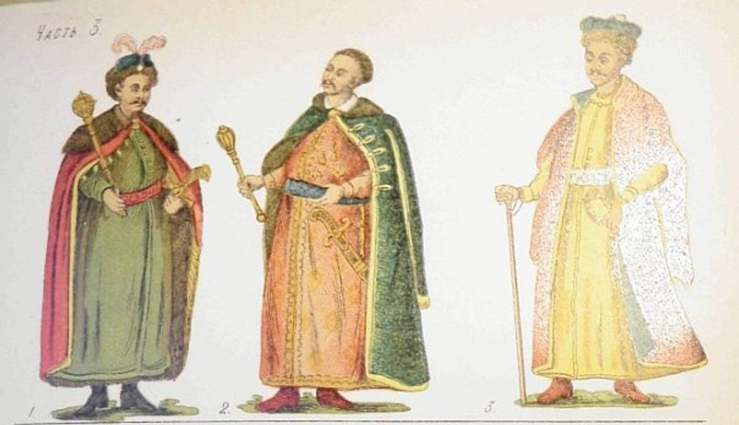 Рисунки казацкой одежды А. Ригельмана, 1786 год Гетман, полковник. Рисунки казацкой одежды А. Ригельмана, 1786 год