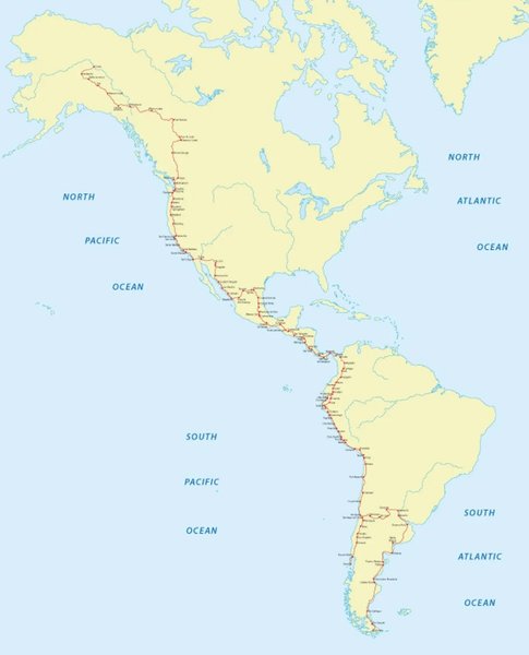 панамериканское шоссе карта