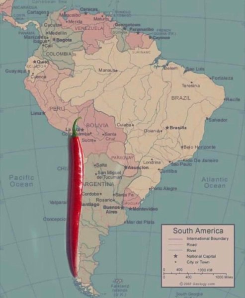 чилі, карта латинської Америки, карта південної Америки, чилі на карті