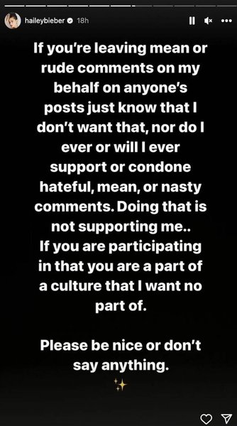 Публикация Хейли Бибер