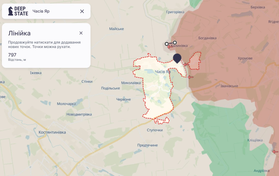 ситуація під Часового Яру 6 вересня Бої на сході, Донецька область, Часів Яр, ЗС РФ, карта, 6 вересня, DeepState