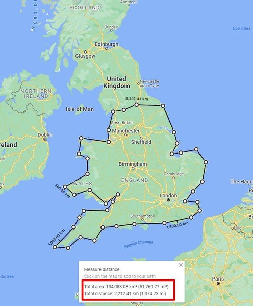 площадь англии