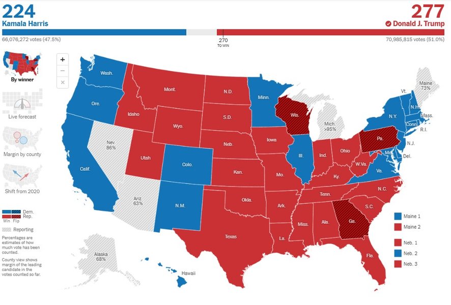 Выборы в США — результаты NYT