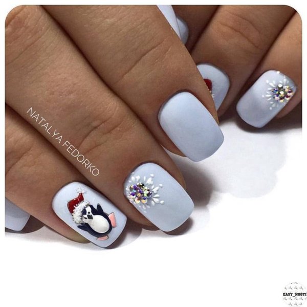 снежный маникюр, зимний маникюр, маникюр на декабрь, тренды маникюра, модный маникюр