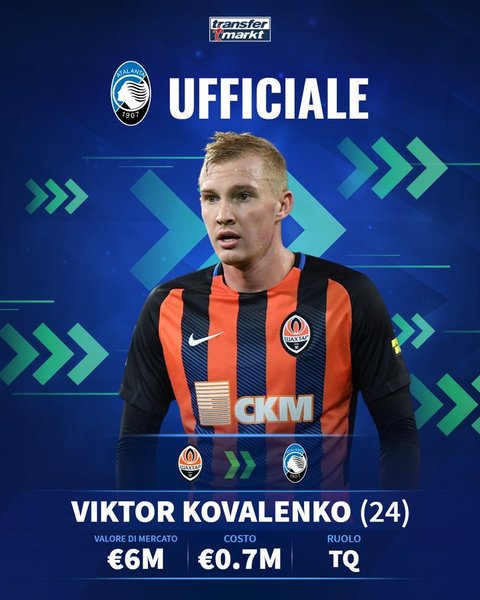 футбол, Виктор Коваленко, ФК Аталанта, ФК Шахтер, Руслан Малиновский