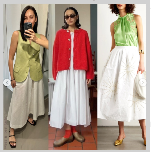 образ тренд біла спідниця Додаємо колір