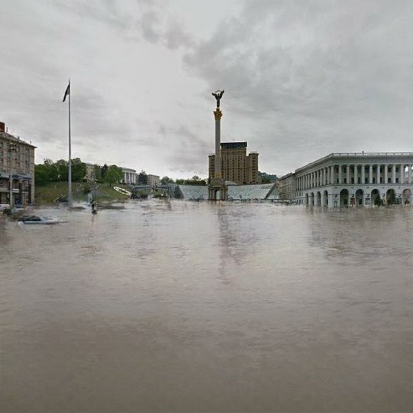 Майдані Незалежності в Києві в разі потопу