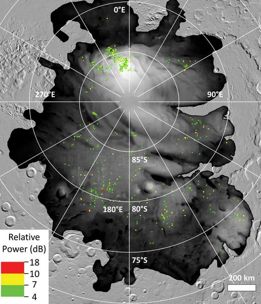 Южный полюс Марса карта