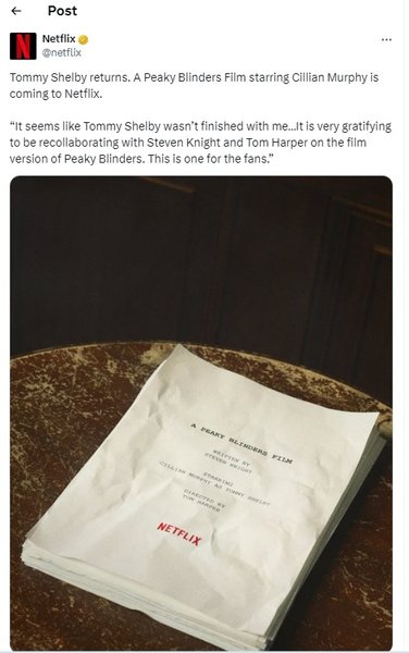 Острые козырьки сценарий