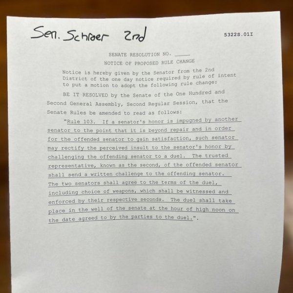 Поправка до закону в США Поправка до закону в США, закон, проєкт, сенатори, дуель, честь, політики,