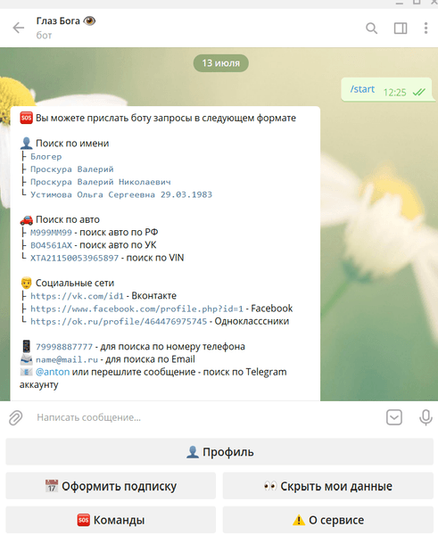 чат, телеграм, бот, очей бога