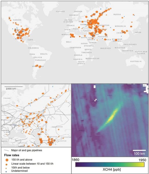 Метан, викиди метану, карта
