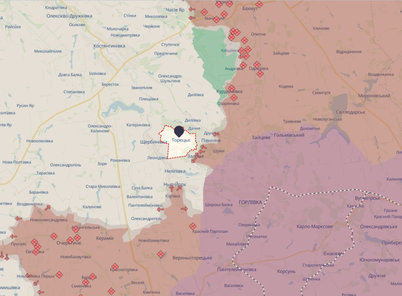 карта україна карта Торецьк
