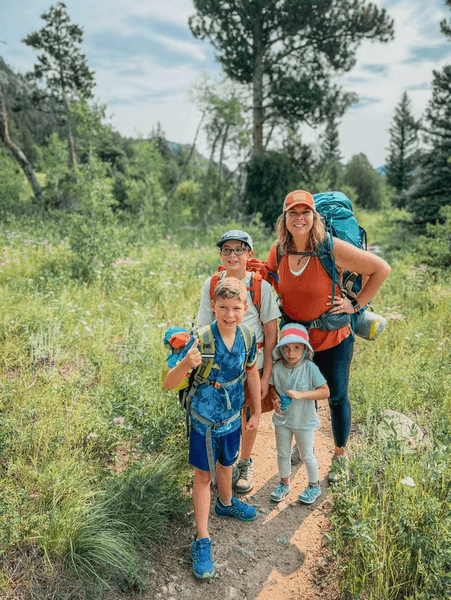 женщина, дети, лес