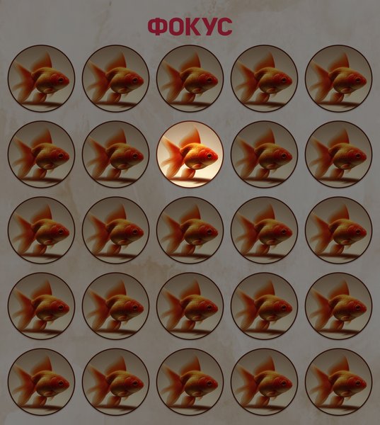 Визуальная головоломка, рыбка, рыбка-невидимка, орлиное зрение, найти отличия, тренировка зрения, проверка на внимательность