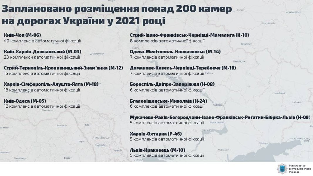 ПДД, нарушения, фотовидеофиксация, камеры, карта, 2021 год,
