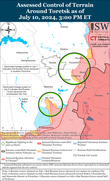 ситуація під Торецьком станом на 11 липня Бої на сході, карта, 11 липня, Донецька область, Торецьк