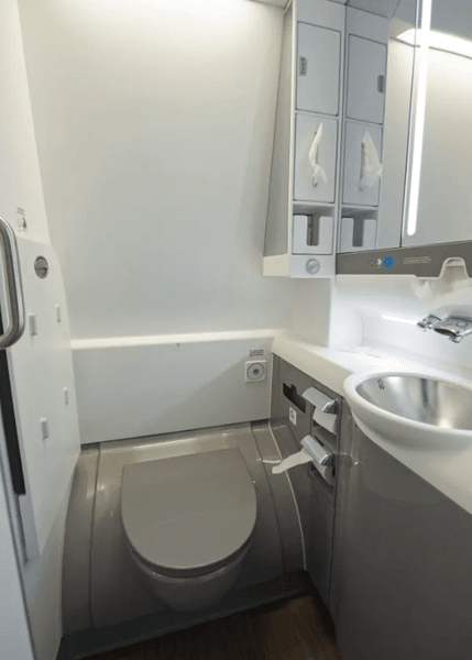 Туалет в самолете, салон