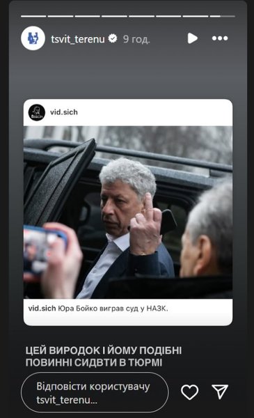 Дописала Терена в Instagram