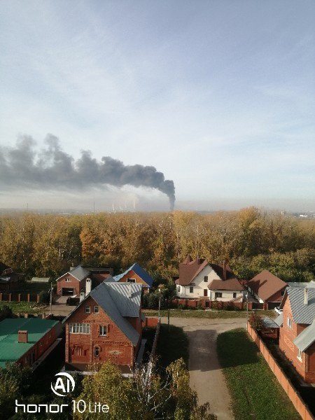 пожар, Россия, Башкирия, завод с химикатами