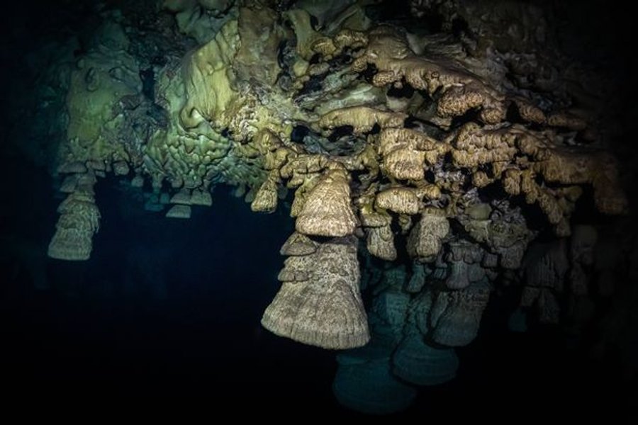 Подводные снимки скалистых образований в Мексике