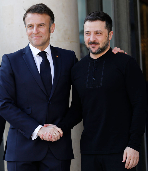 Зеленский и Макрон Владимир Зеленский, Эмманюэль Макрон, переговоры в Париже, переговоры о перемирии, когда будет перемирие, переговоры с США