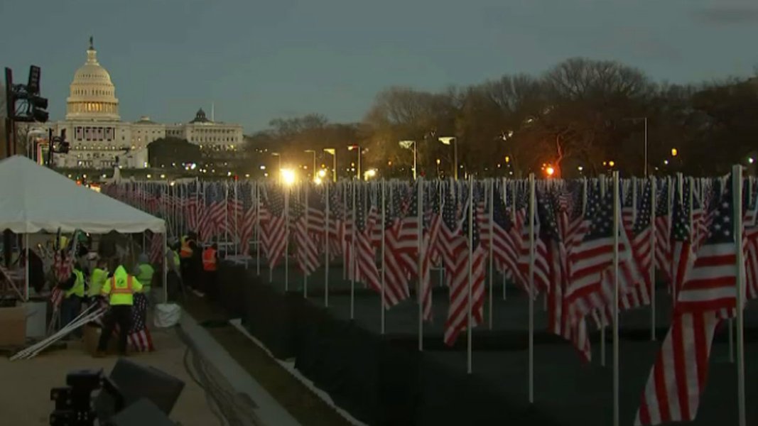капитолий, конгресс, флаги, сша, инаугурация, байден, флажки