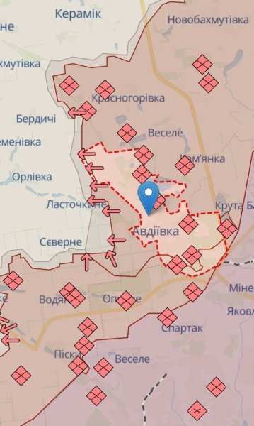 авдеевка 2 Ситуация на Авдеевском отрезке. Фото DeepStateMap