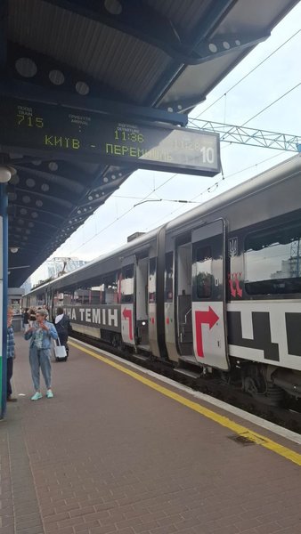 Поїзд Інтерсіті з роботою художниці зі США