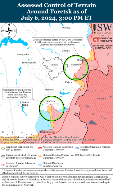 Бої в районі Торецька на карті