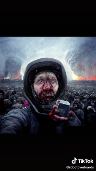 селфи на фоне взрыва, Человек на фоне ядерного взрыва