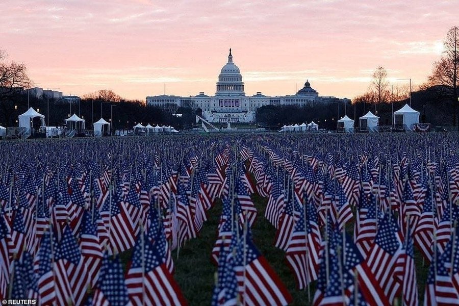 капитолий, конгресс, флаги, сша, инаугурация, байден, флажки