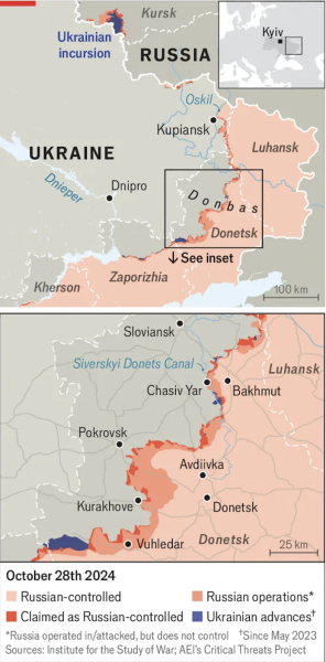 Настъпление на руските въоръжени сили, карта на военните действия, руско настъпление, руско настъпление