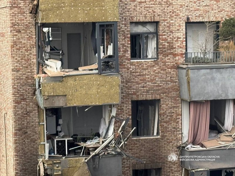 Наслідки обстрілу Дніпра